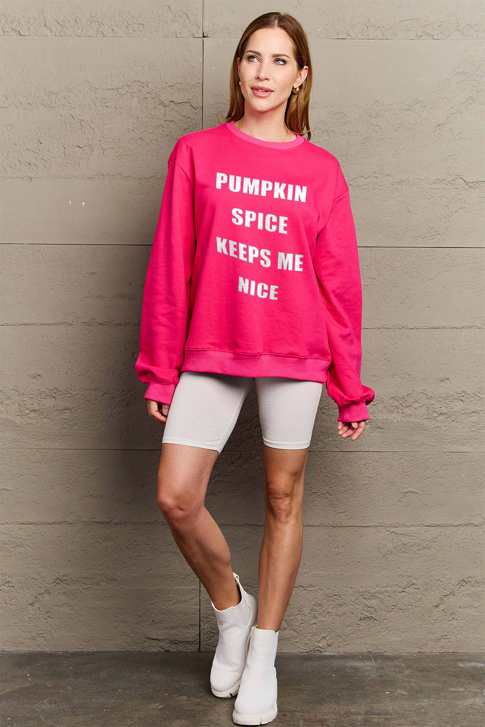 Simply Love Full Size Letter Graphic Sweatshirt