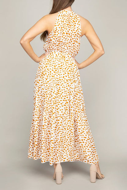 Tiered maxi dress Leopard Print