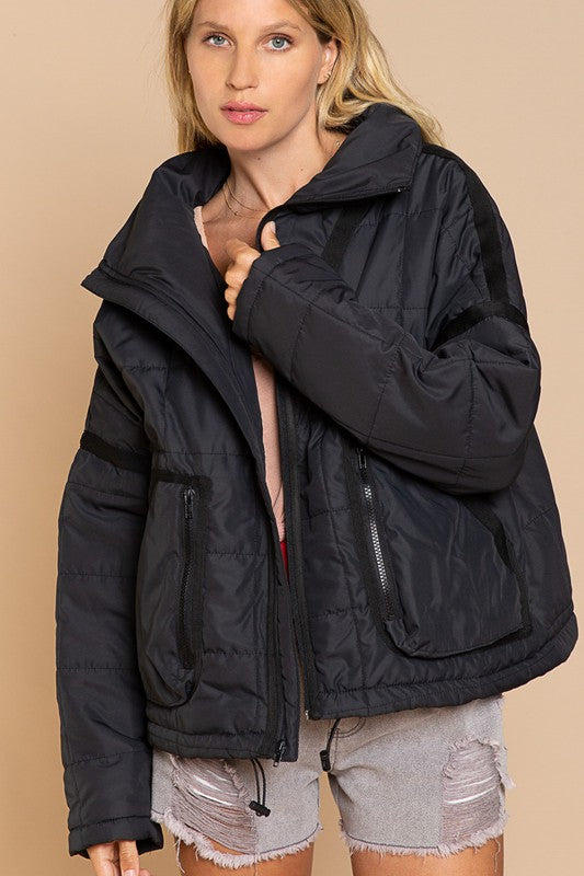 Quilted With Zipper Closure Jacket