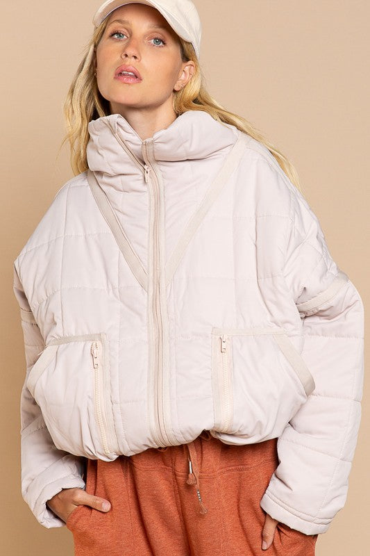 Quilted With Zipper Closure Jacket