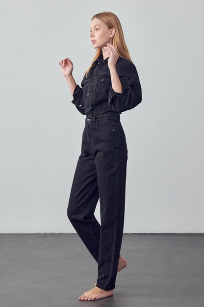 Chic Balloon Sleeve Jumpsuit for Women – Elegant & Trendy Jumpsuit with Modern Bohemian Style