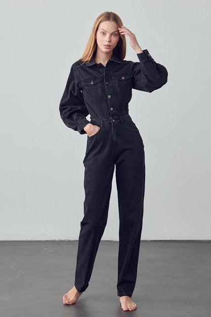 Chic Balloon Sleeve Jumpsuit for Women – Elegant & Trendy Jumpsuit with Modern Bohemian Style