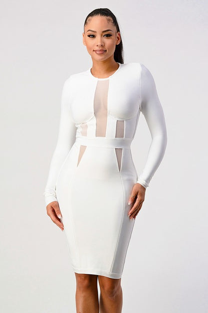 LONG SLEEVE BANDAGE DRESS