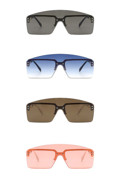 Futuristic Retro Rimless Square Fashion Sunglasses