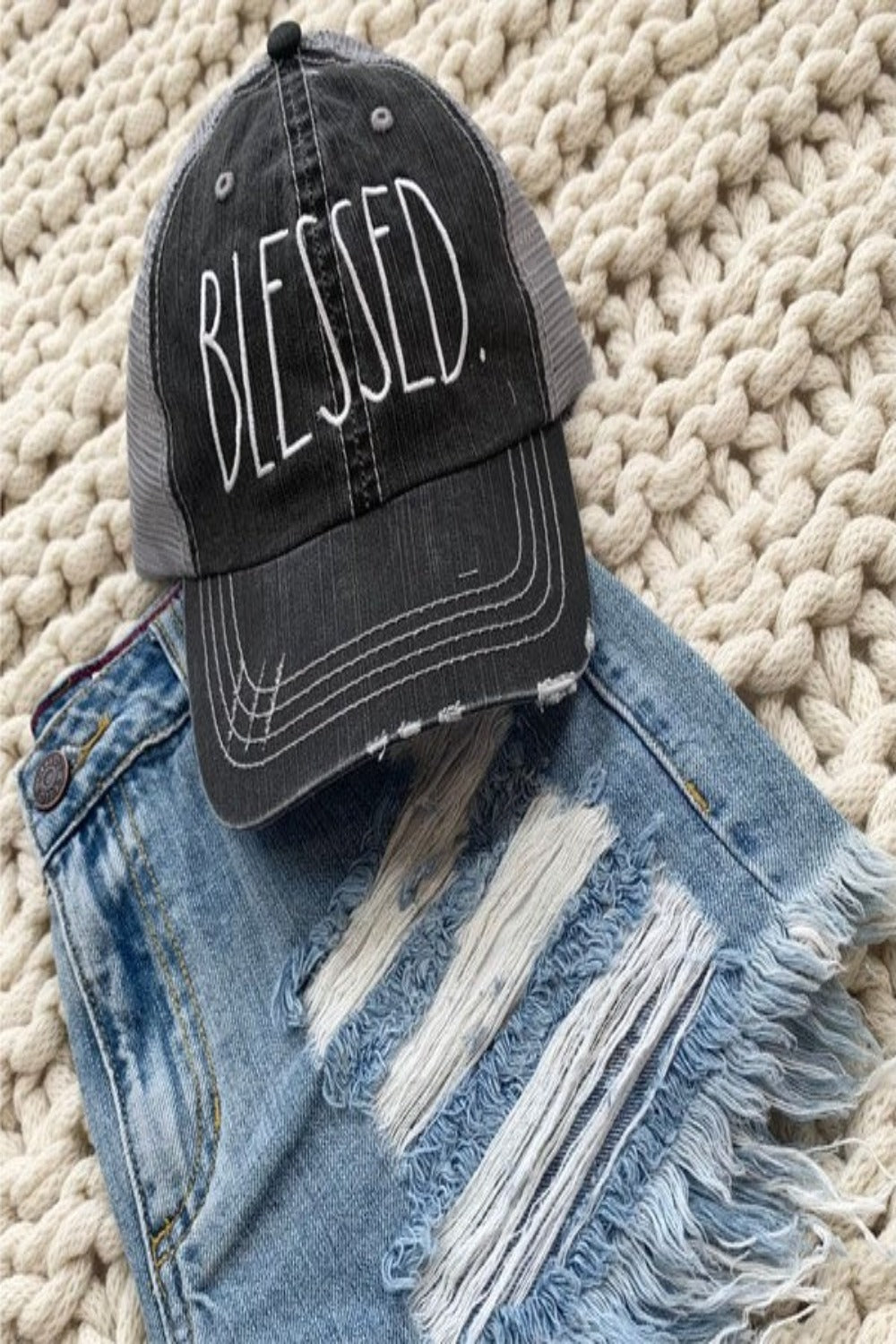 Blessed Rae Dunn Inspired Embroidered Trucker Hat