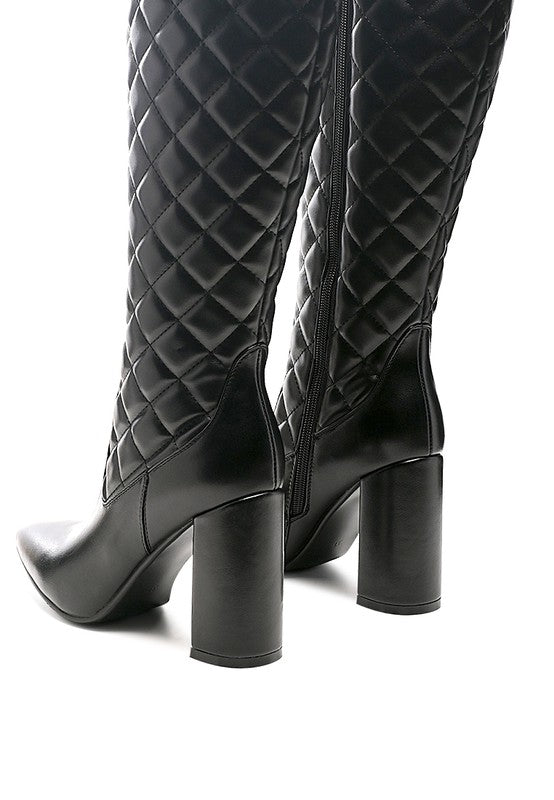 Faux Leather Quilt Boot