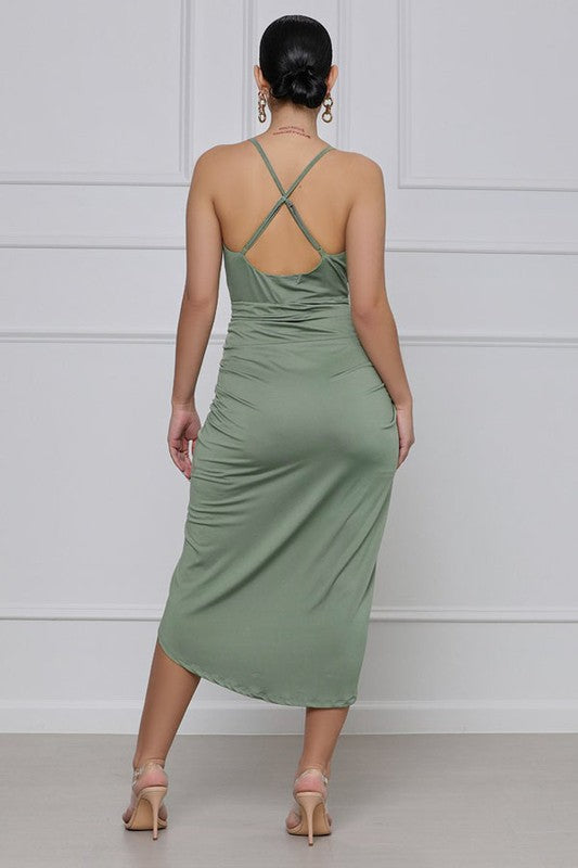 WRAP STYLE FRONT MAXI DRESS