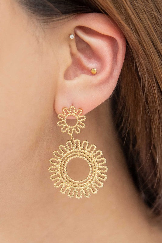 Lace Flower Drop Earrings