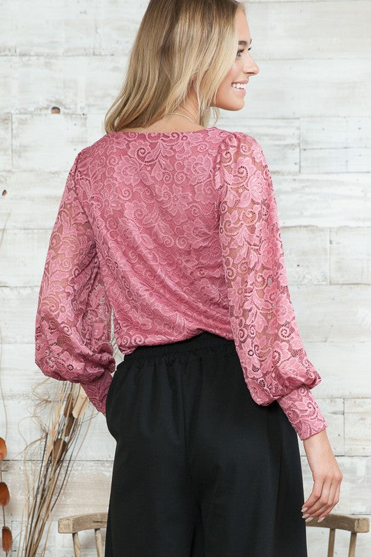 Lace Blouse With Bell Sleeves