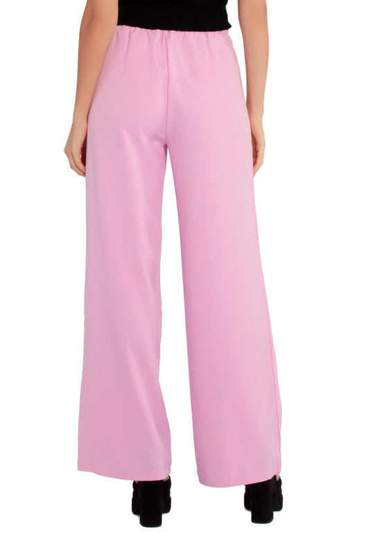 Belted Tie Wide Leg Pants