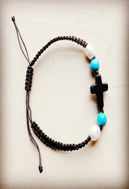 Adjustable Woven Turquoise Braided Bracelet