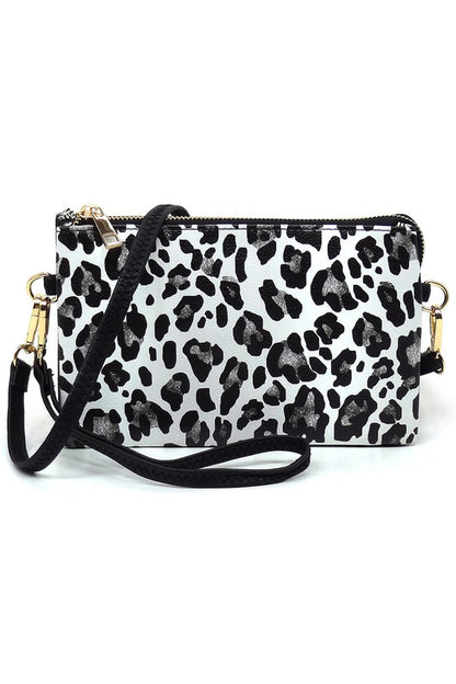 Leopard Cow Flower Crossbody Bag Clutch Wristlet