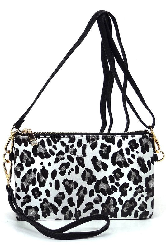 Leopard Cow Flower Crossbody Bag Clutch Wristlet