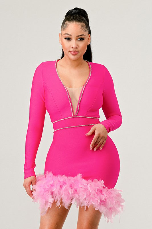 HOT PINK BANDAG BARBIE WORLD DRESS