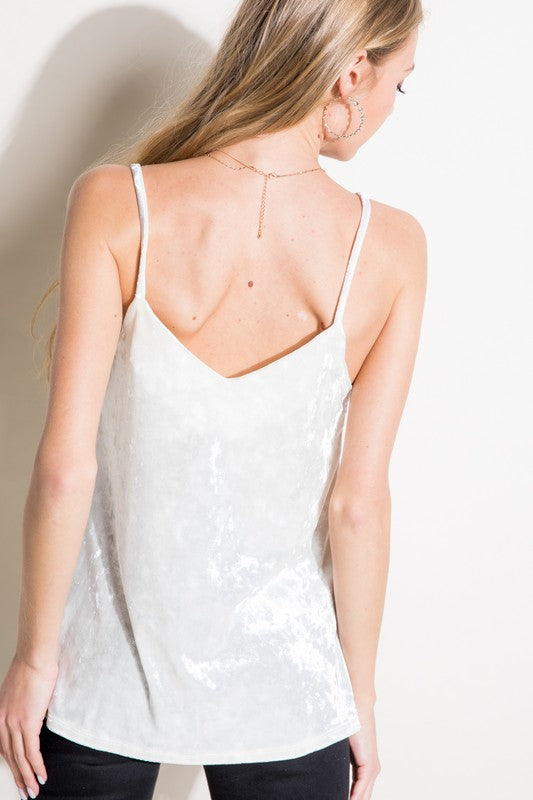 PLUS CRUSH VELVET CAMI TANK TOP