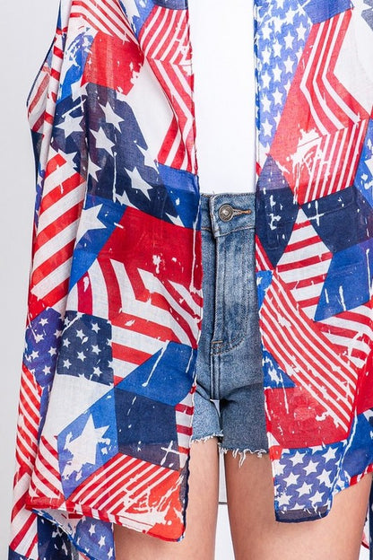 American Flag Everyday Kimonos Vest