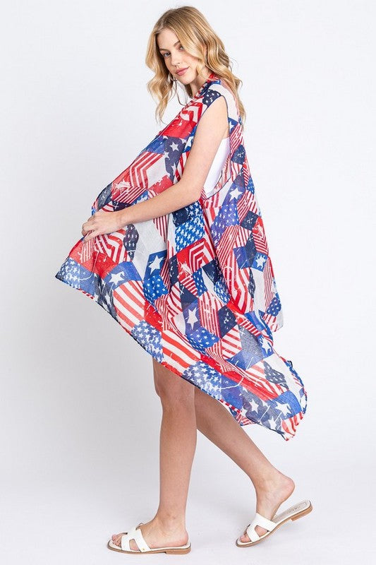 American Flag Everyday Kimonos Vest