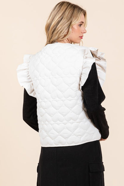 Plus Lightweight Heart Quilted Puffer Vest