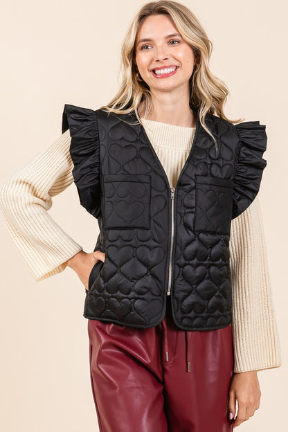 Plus Lightweight Heart Quilted Puffer Vest