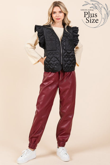 Plus Lightweight Heart Quilted Puffer Vest