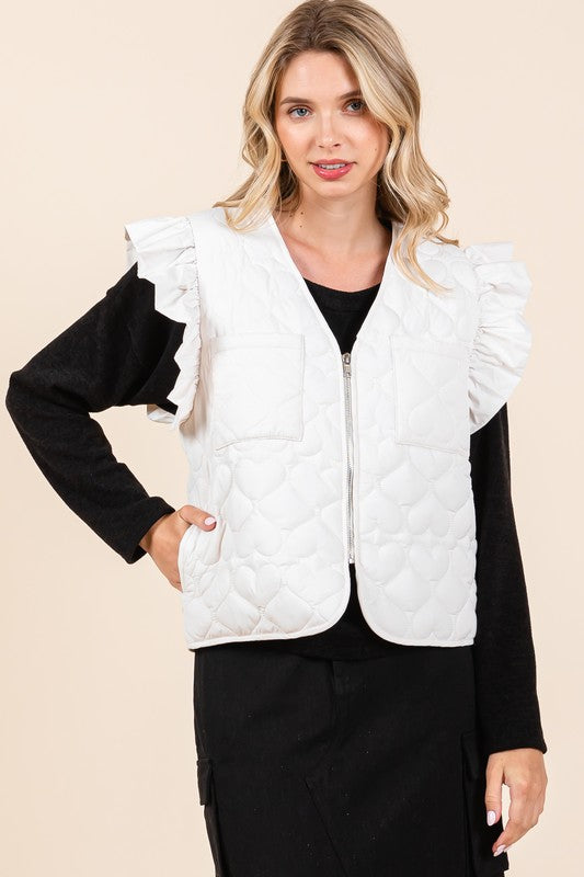 Plus Lightweight Heart Quilted Puffer Vest