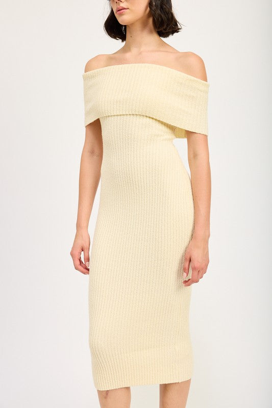 STRAPLESS BODYCON MIDI DRESS