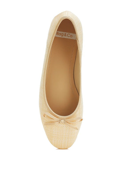 Paper Rings Raffia Ballet Flats