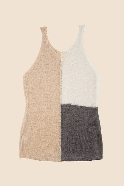 Color blocked cami top