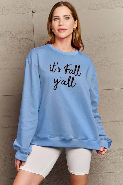 Simply Love Full Size IT'S FALL Y'ALL Graphic Sweatshirt