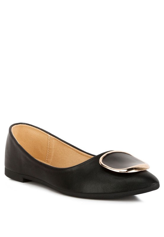 Karder Brooch Detail Ballet Flats