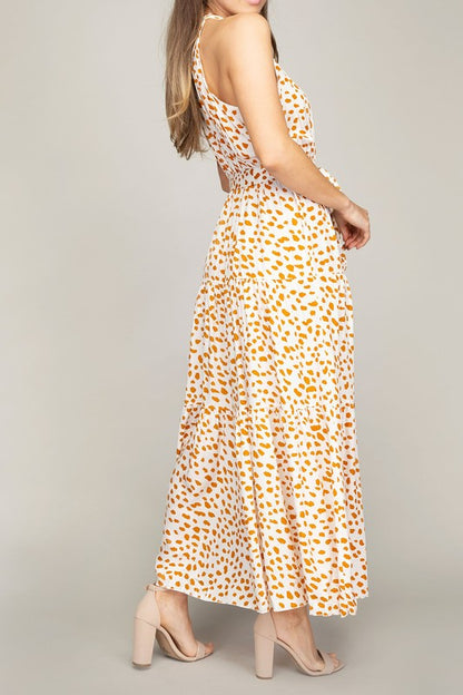 Tiered maxi dress Leopard Print