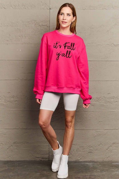 Simply Love Full Size IT'S FALL Y'ALL Graphic Sweatshirt