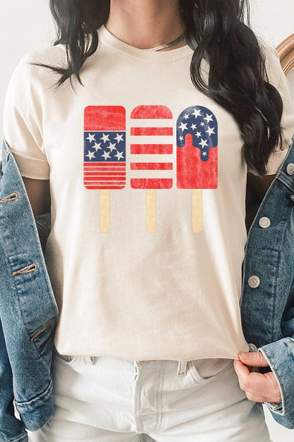 Patriotic American Flag Popsicles Graphic Tee