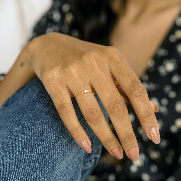 Crystal Baguette Twist Ring