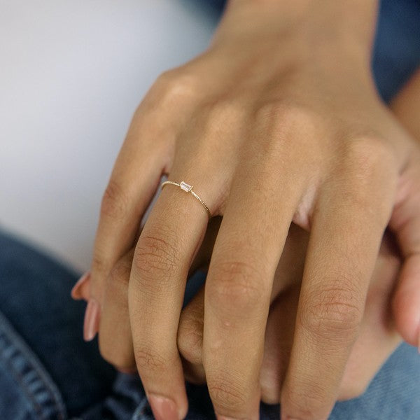 Crystal Baguette Twist Ring