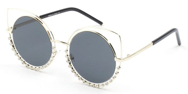 Women Round Cat Eye Fashion Sunglasses