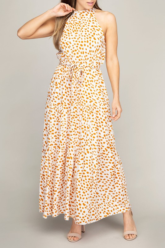 Tiered maxi dress Leopard Print