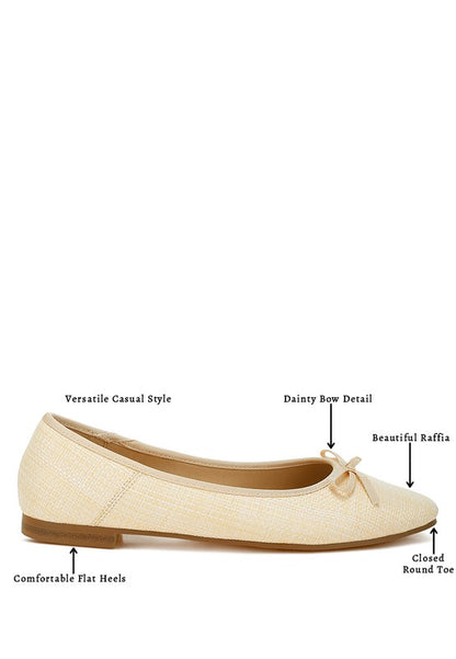 Paper Rings Raffia Ballet Flats