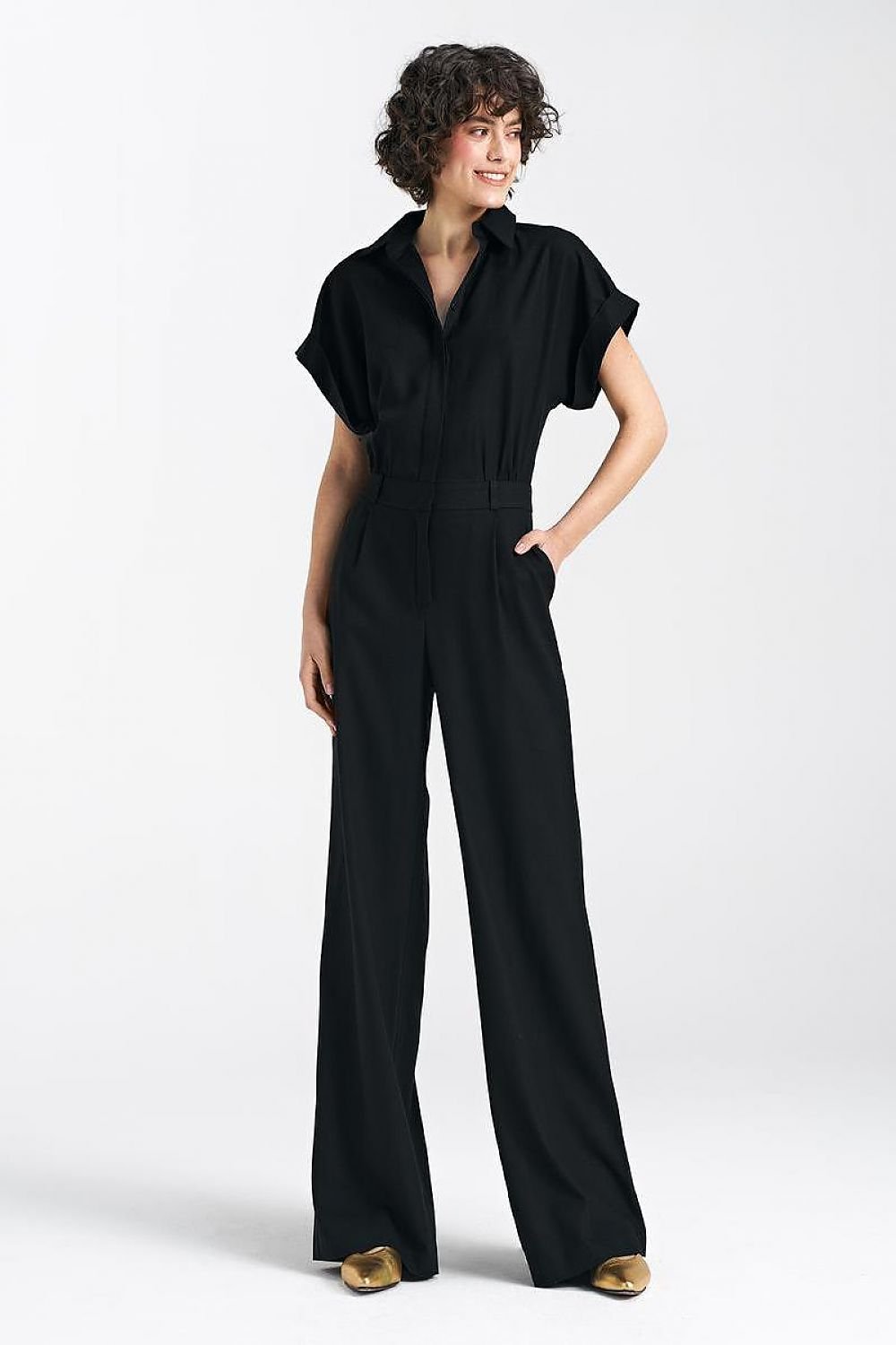 Black Wide Leg JumpSuit Nife