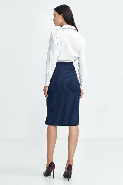 Formal Navy Blue Pencil Skirt