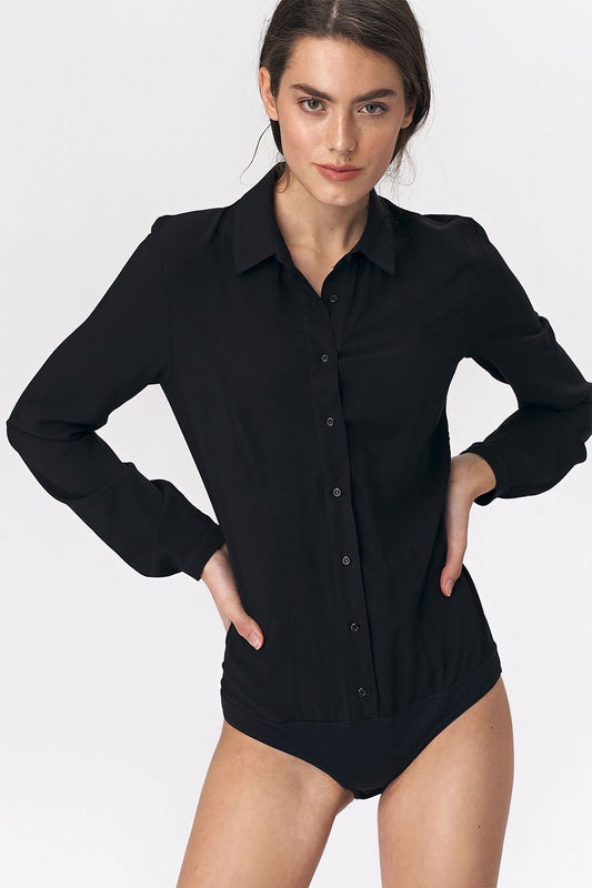 Black Long Sleeve Shapewear Body