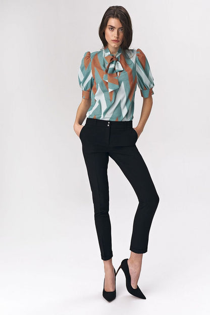 Multicolor Bow Blouse Nife