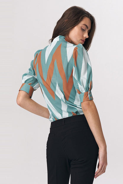 Multicolor Bow Blouse Nife