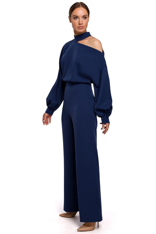 Navy Blue Buffet Sleeve JumpSuit Moe