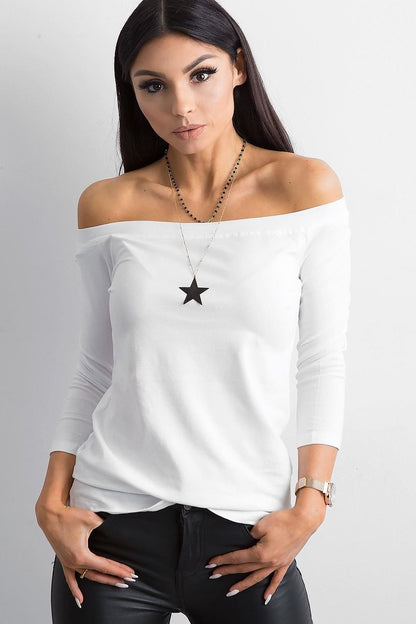 White 3/4 sleeves Blouse