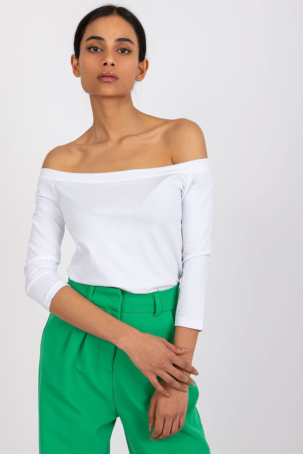 White 3/4 sleeves Blouse