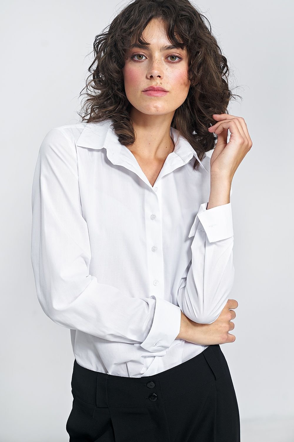 Elegant white Long sleeve shirt Nife