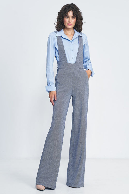 Blue High-Waisted Overalls Nife