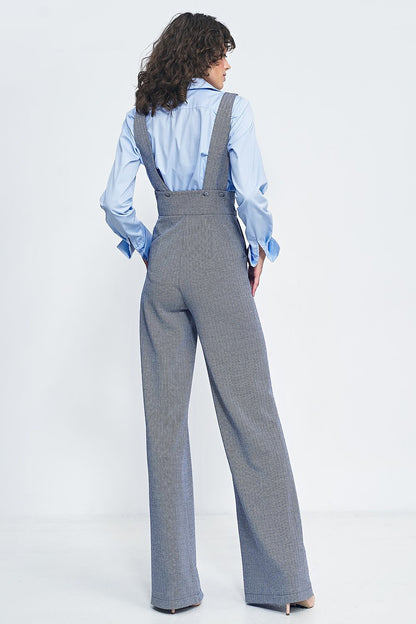 Blue High-Waisted Overalls Nife