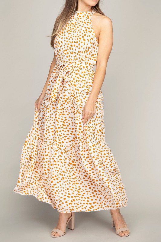 Tiered maxi dress Leopard Print